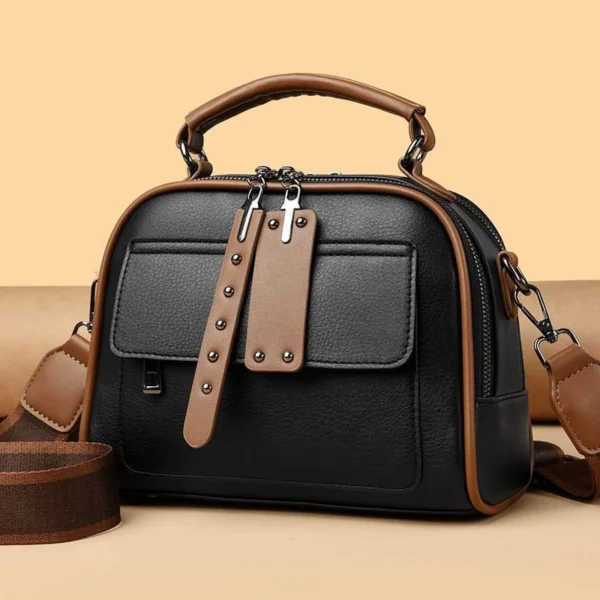 Genuine Soft Leather Handbag-Black